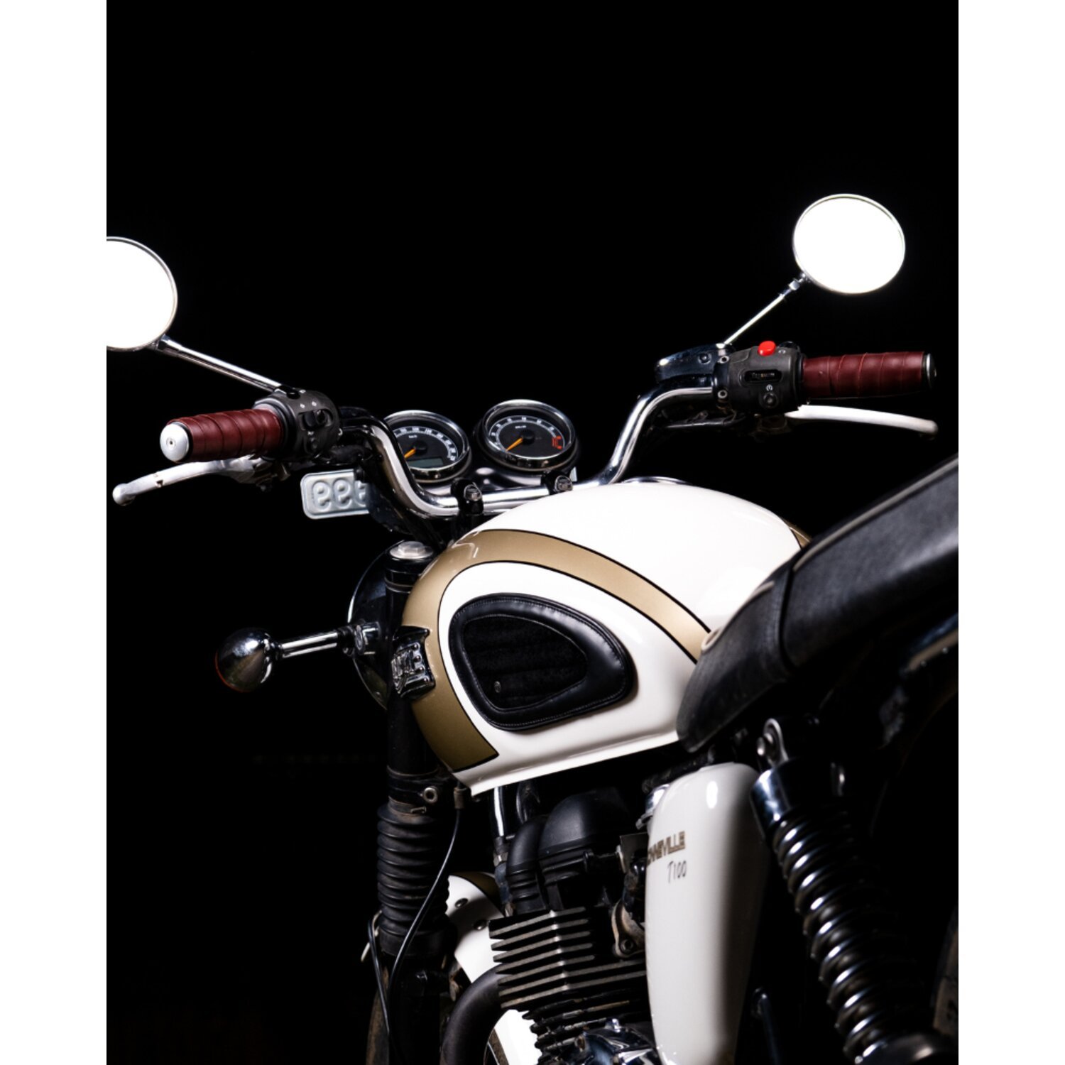 Trip Machine, leather handlebar grip wraps, cherry Red, Red
