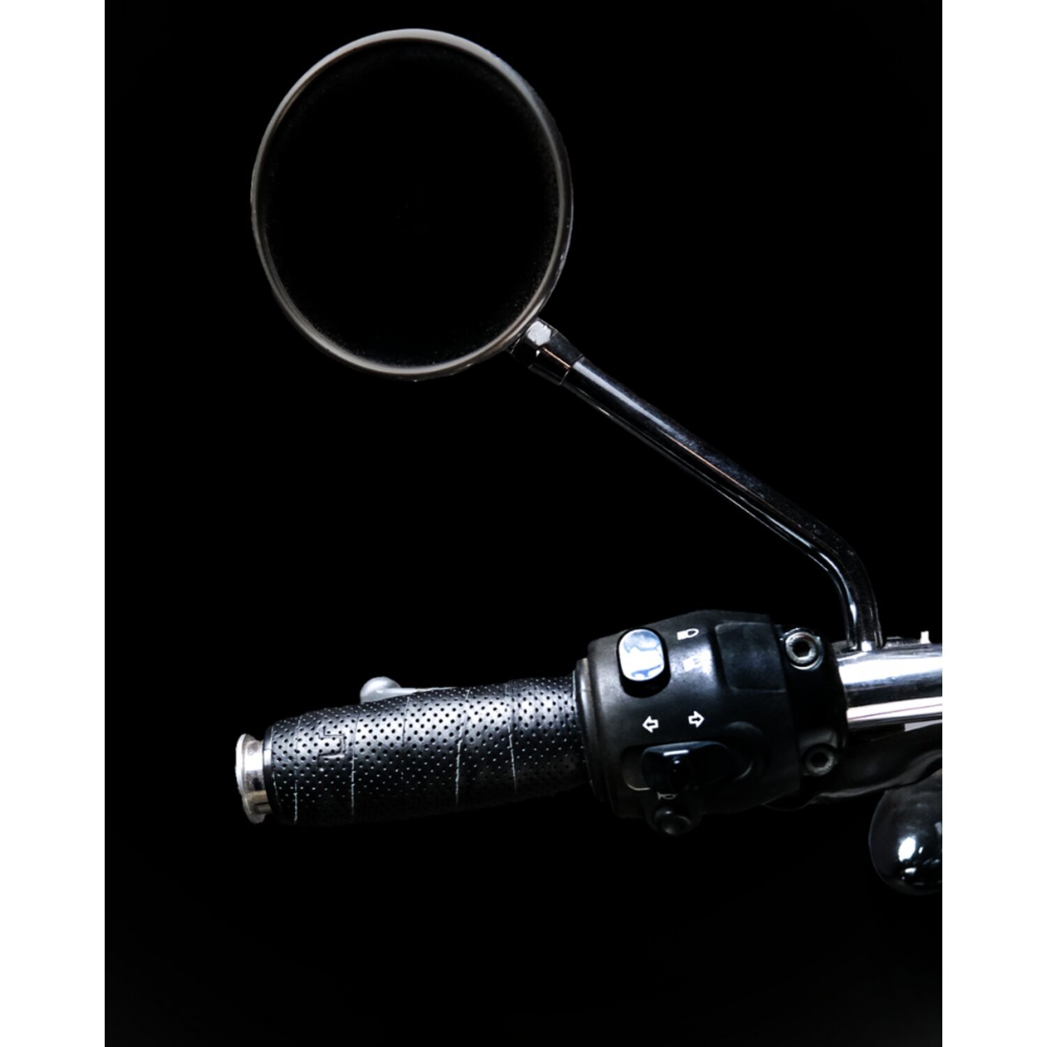 Trip Machine, leather handlebar grip wraps. Black perforated