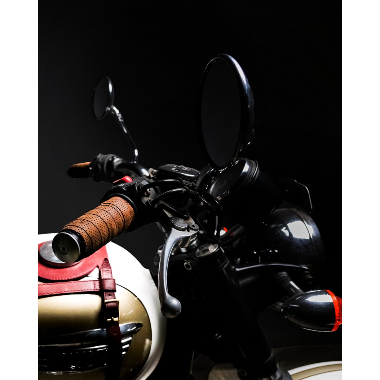 Trip Machine, handlebar grip wraps. Tobacco perforated, Brown