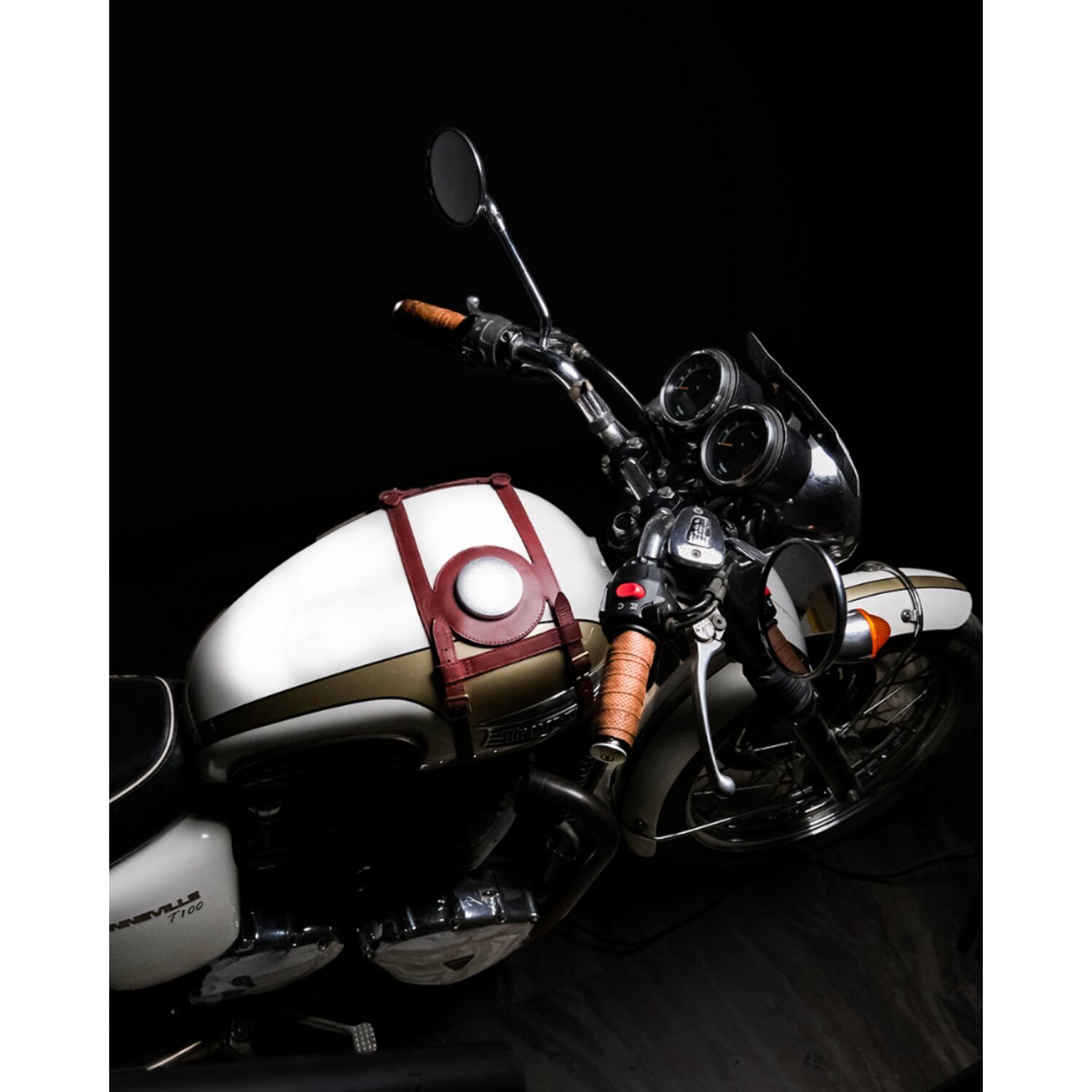 Trip Machine, handlebar grip wraps. Tobacco perforated, Brown