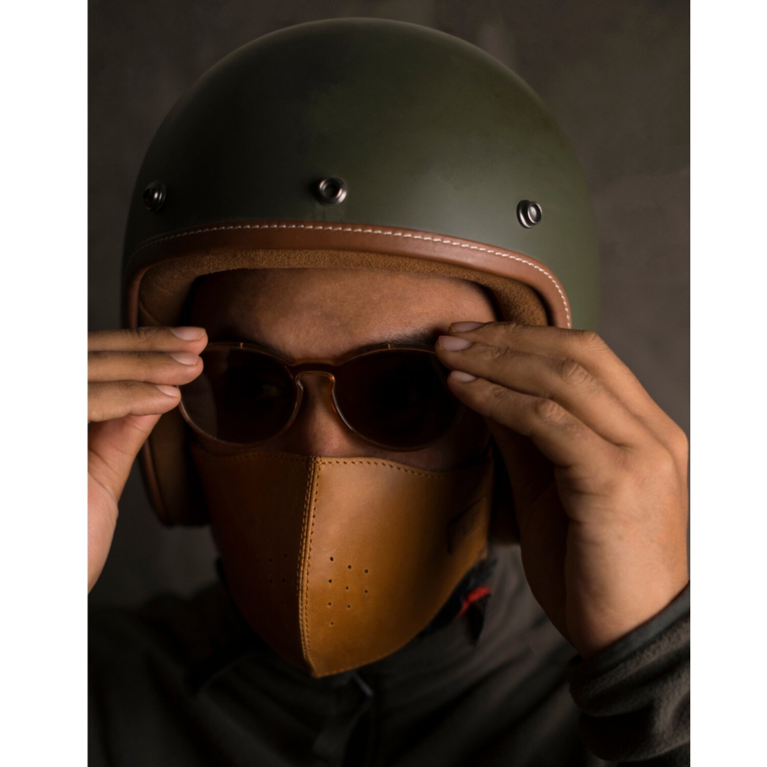 Trip Machine Face mask, vintage tan, One size fits most