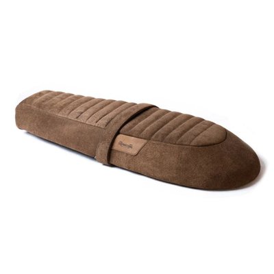 The Trip Machine Touring seat is a slim profile hard seat handcrafted specially for the Royal Enfield Twins. It is forged using heavy duty water repellent suede that will age with use. It is much slimmer than the stock seat however the hard foam makes it more comfortable for long distance travel. The sides of the seat are inclined further to enhance comfort. Detailed specs: handmade to perfection, water resistant suede that’s crafted for abuse, slim profile seat, crafted for long distance travel. 