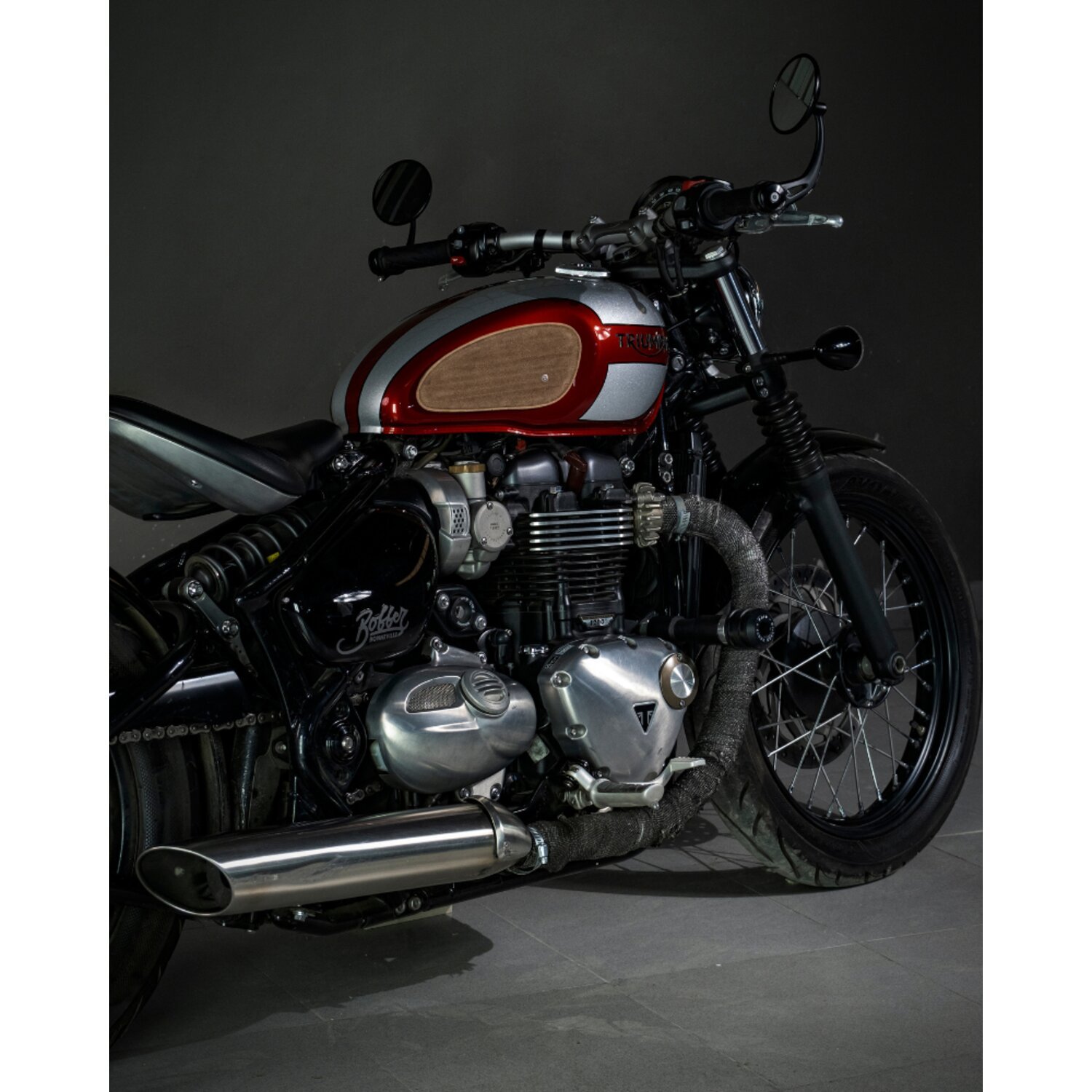 Trip Machine, Classic leather tank pad set. S, tobacco