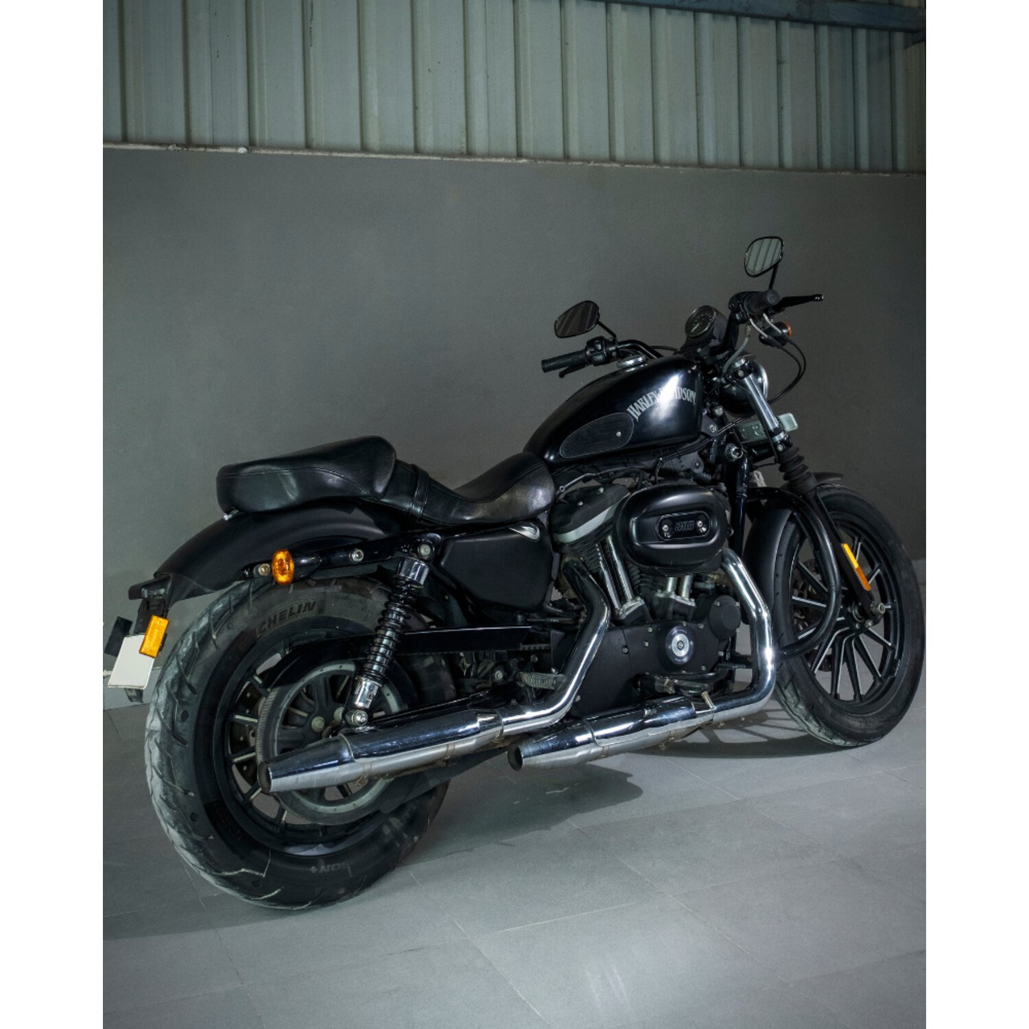 Trip Machine, Mini Classic leather tank pads. Black suede