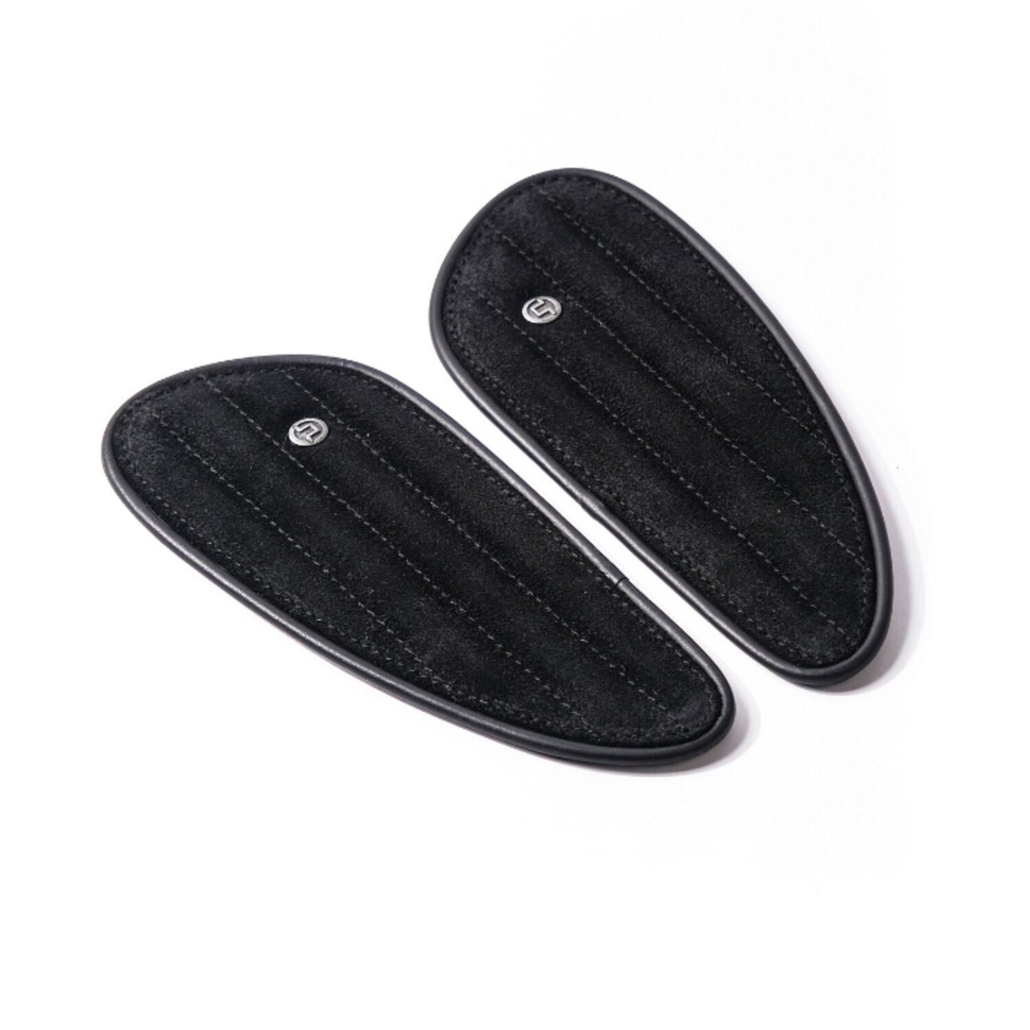 Trip Machine, Mini Classic leather tank pads. Black suede
