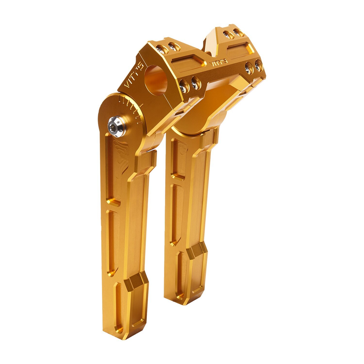 Vity's Design, 8" adjustable risers. Gold, Anodized