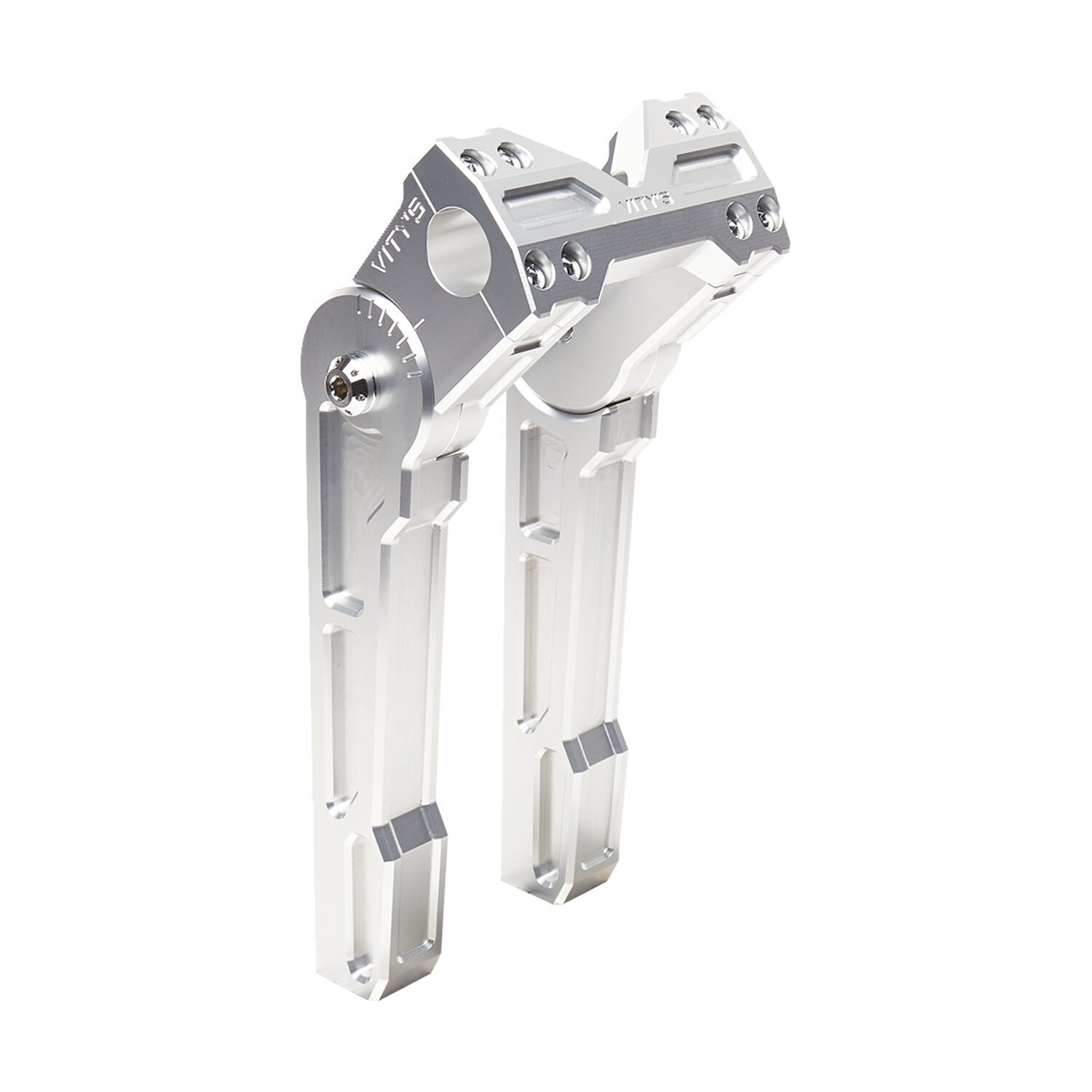 Vity's Design, 8" adjustable risers, Silver, Anodized
