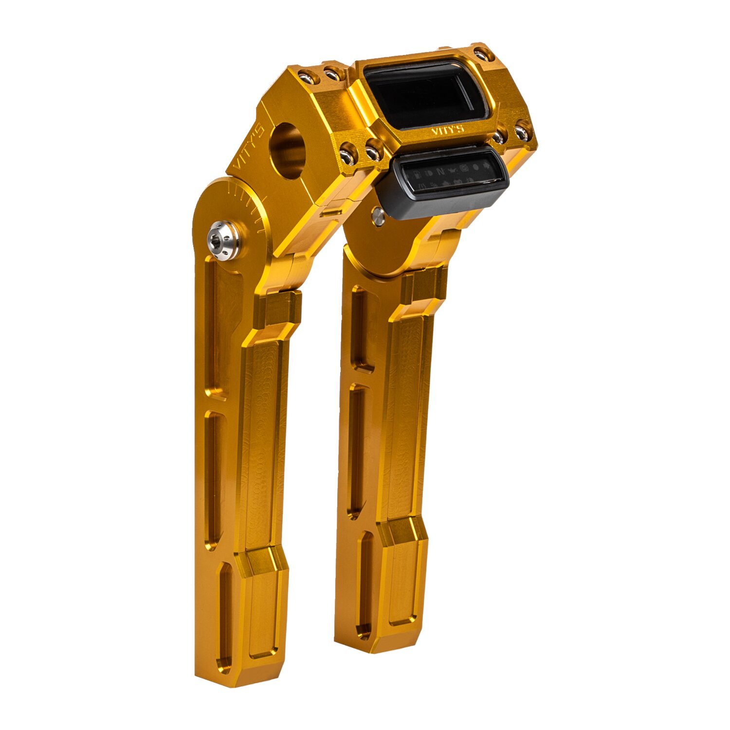 Vity's Design, 8" adjustable digital clamp gauge risers. Gol, Gold, Anodized
