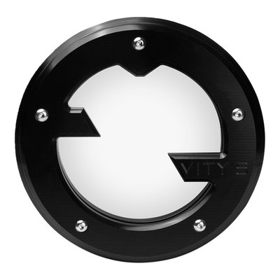 Gloss black anodized finish.
CNC machined billet aluminum construction. Clutch cover comes with a polycarbonate (see-through) window, which allows a live view into the working clutch. Fits as a direct upgrade replacement for the stock derby cover. Made with precision manufacturing for a perfect fit and finish. Perfect to style match with other Vity's Design products. Reuse OEM mounting hardware. Gasket/seal not included.
Dimensions: 6.4" diameter.