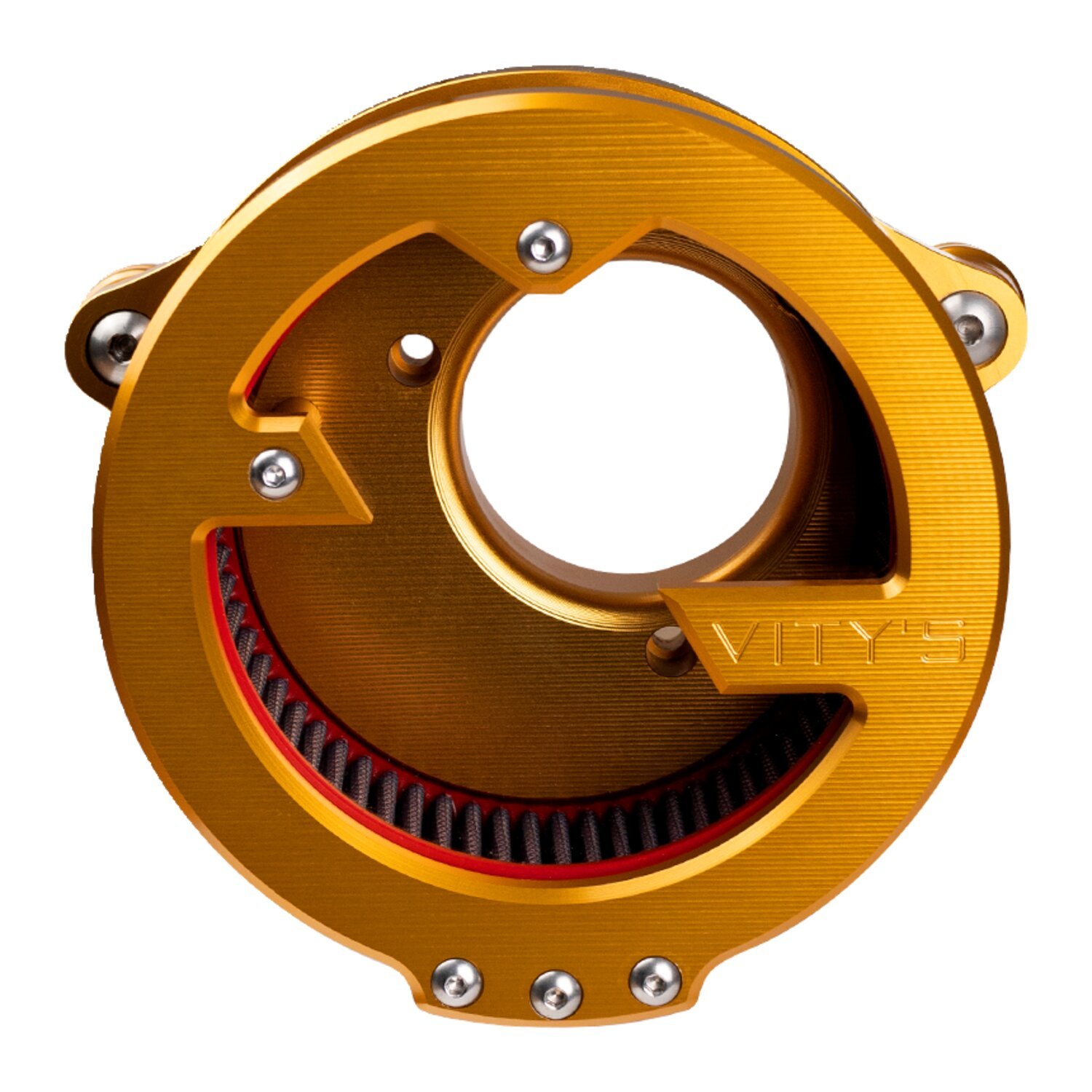 Vity's Design, 'Massive' air cleaner assembly, Gold, Polished