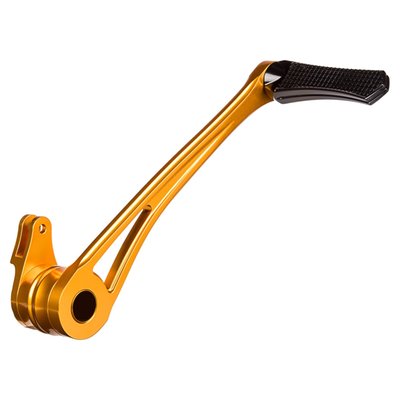 Gold anodized finish. 4-axis CNC machined from billet aluminum. Vity's Design manufactures products for those not shy of some attention. Designed as a balanced mix between the refined grace of classic elegance and a radical retro head turner. Apart from the visual stimulance, Vity's attention to detail is nothing less than extraordinary. For those on route to glamour and grace, these are the brake arms that'll help you brake into previously unknown custom levels. Perfect to style match with other Vity's Design 'Diamond' products. 