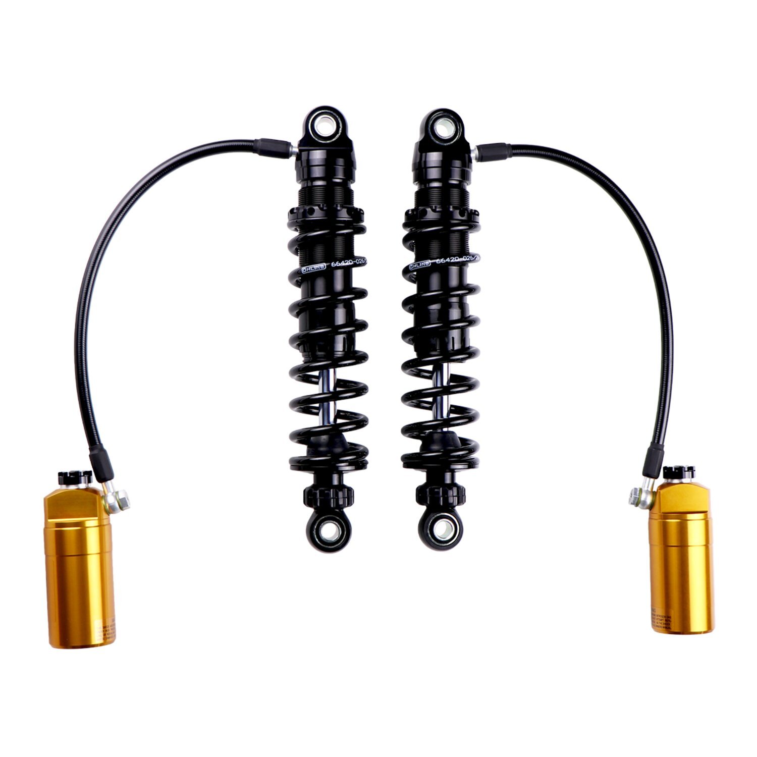 Öhlins, STX36 Blackline rear shocks golden reservoir. 12"