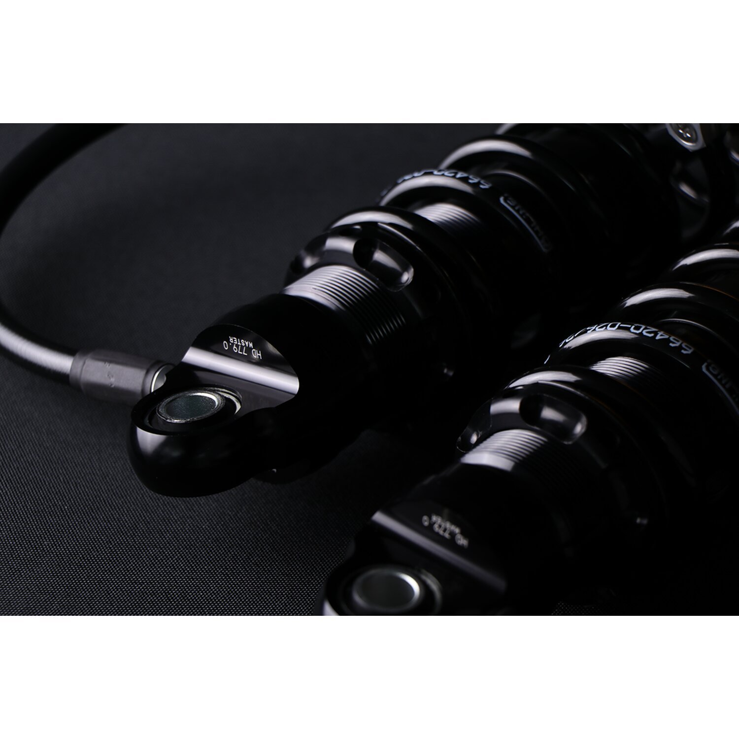 Öhlins, STX36 Blackline rear shocks golden reservoir. 13", Gloss