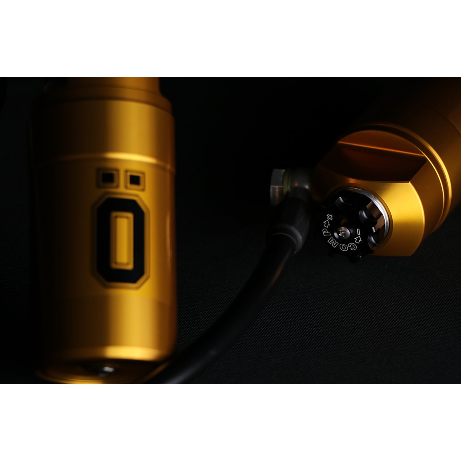 Öhlins, STX36 Blackline rear shocks golden reservoir. 13", Gloss