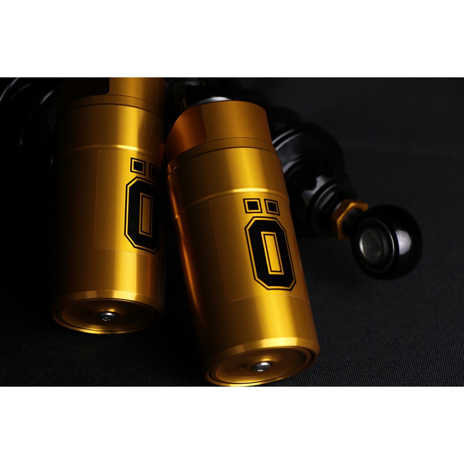 Öhlins, STX36 Blackline rear shocks golden reservoir. 13", Gloss