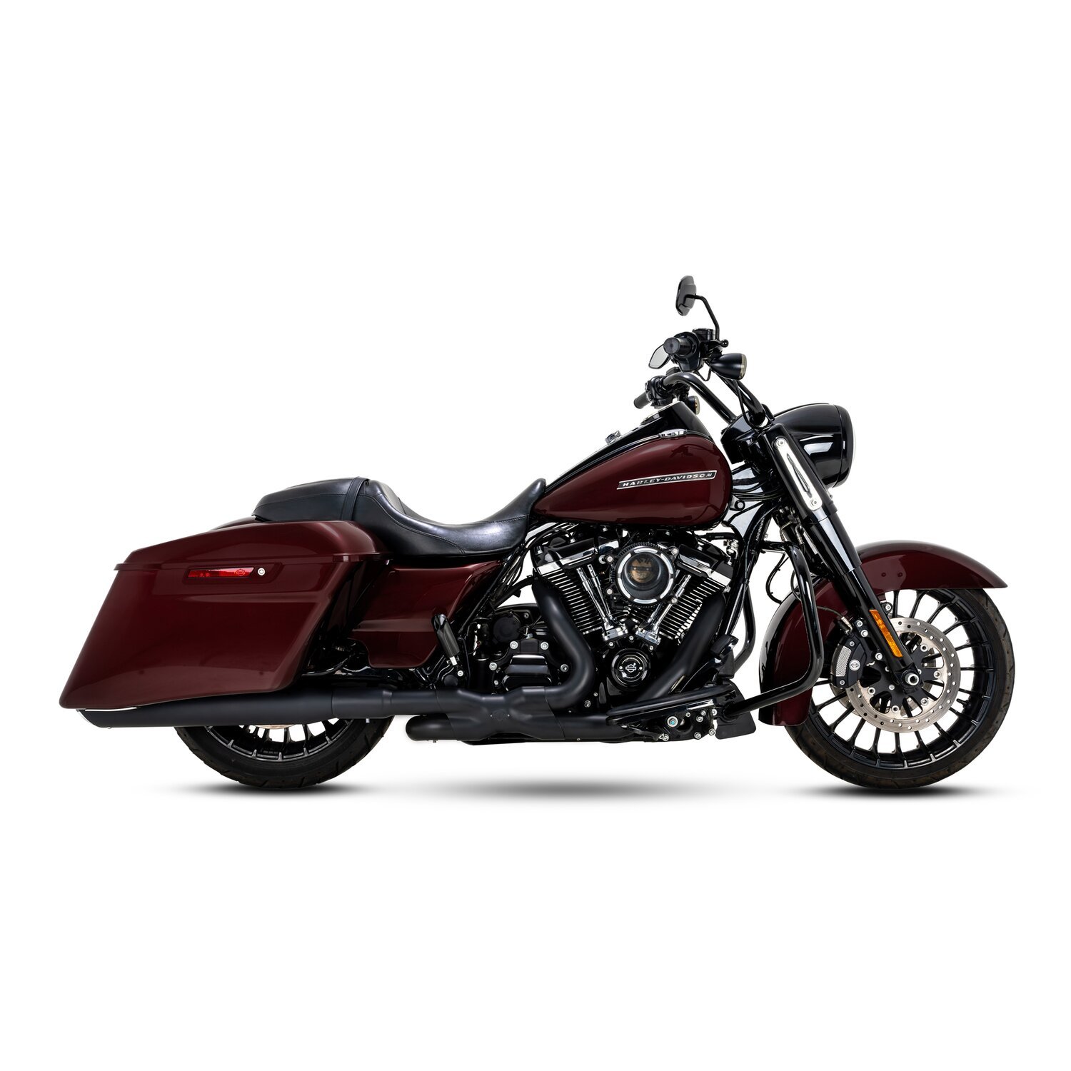 Vance & Hines, 4" Twin Slash Round slip-on mufflers, Black, Matte