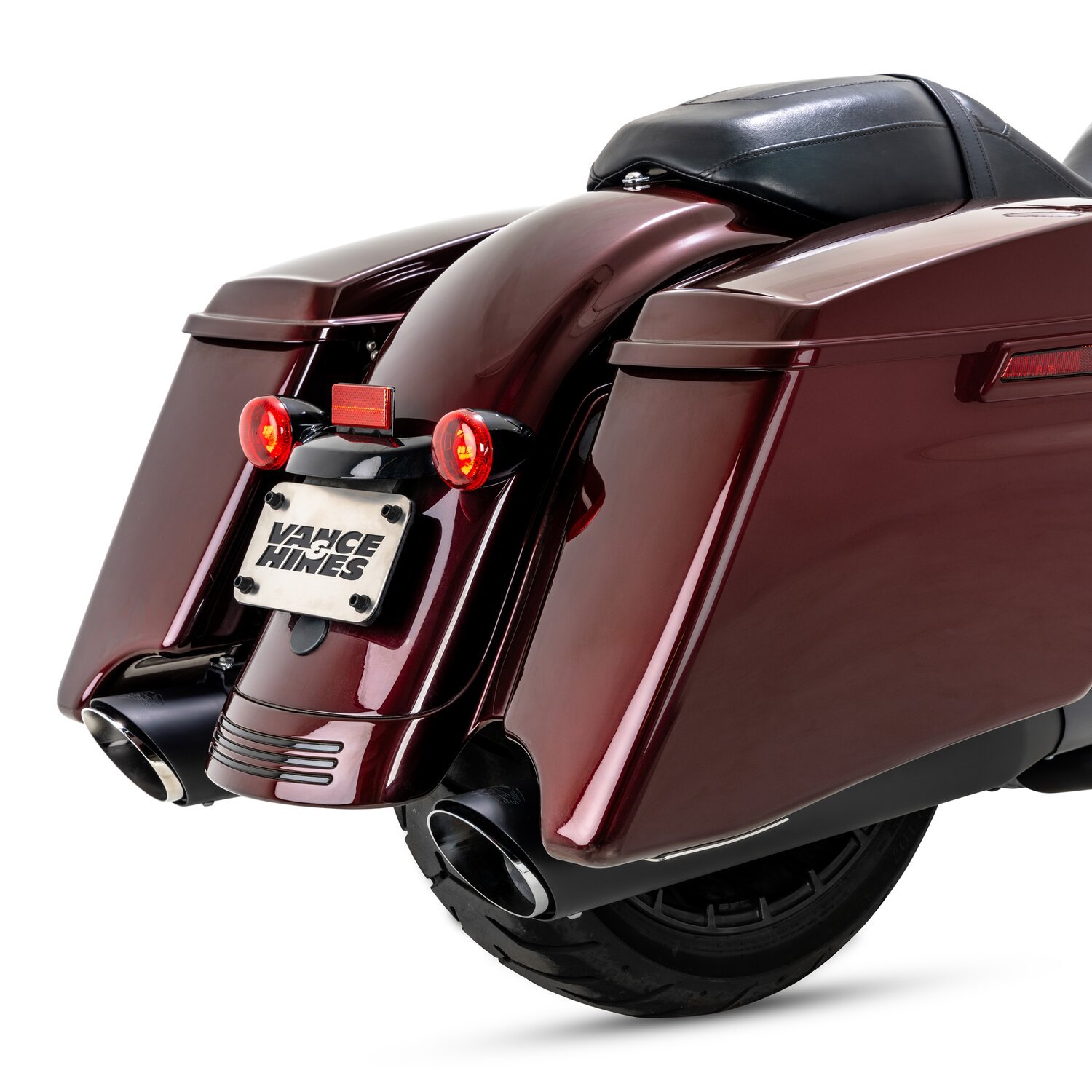 Vance & Hines, 4" Twin Slash Round slip-on mufflers, Black, Matte
