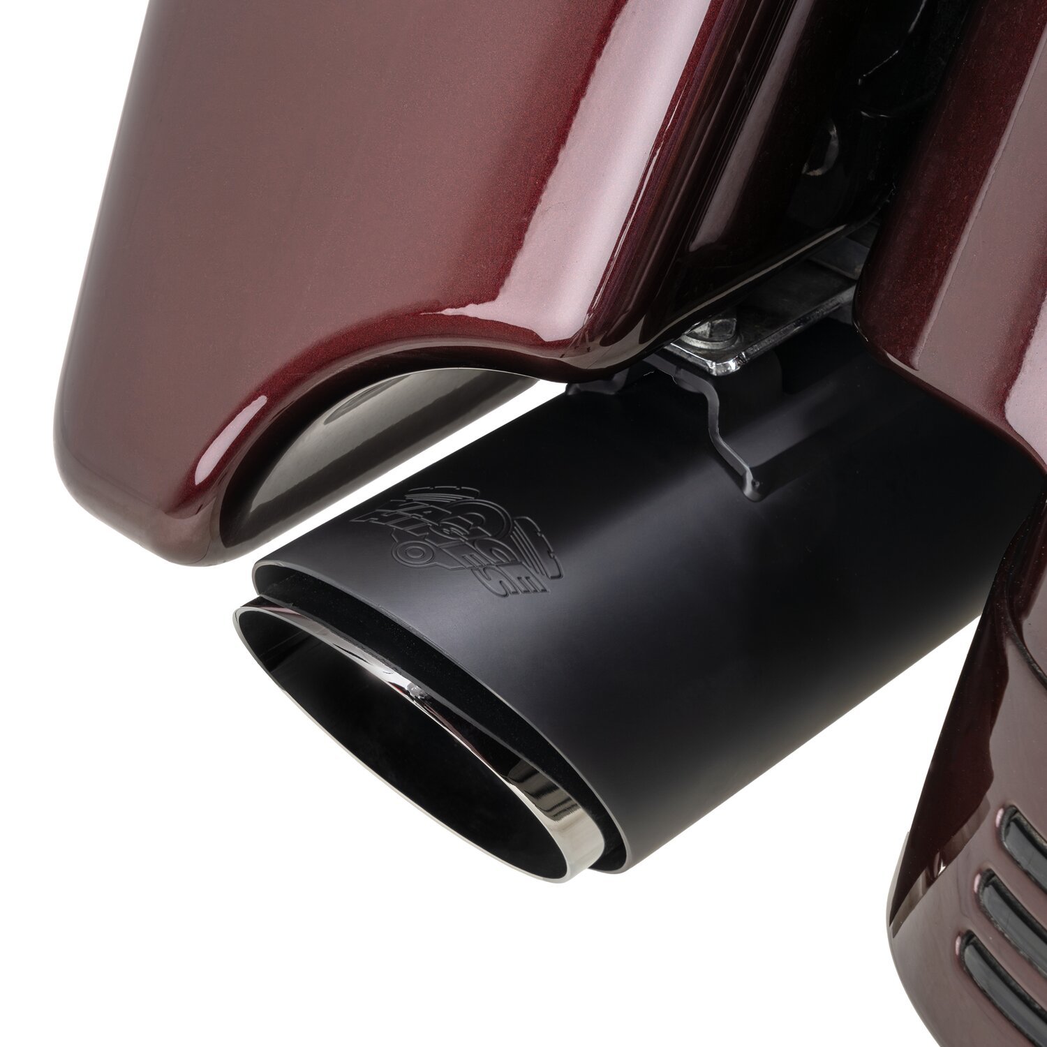 Vance & Hines, 4" Twin Slash Round slip-on mufflers, Black, Matte