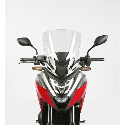 The stock windscreen on the NC750X is what a rider might want for short trips or off-road riding, but if this motorcycle is to be used on the highway for distance riding as well, more protection is needed. Using the stock mounts and adding onto it with specially designed grommets and stand-offs, the VStream windshields are far more effective. 

The cutting-edge VStream’s aeroacoustic contour features a wider profile at the top of the windscreen, which pushes turbulent, noisy airflow to the side and away from the rider’s helmet. This extra width creates a quiet pocket of air, with significantly reduced helmet buffeting for a calmer and quieter ride compared to the stock screen.  

VStream windscreens are made from tough 3.0mm Quantum hardcoated polycarbonate. Our state-of-the-art manufacturing techniques combined with this high-quality material provide these windscreens’ outstanding clarity and strength characteristics unmatched by any windscreen maker worldwide. They are 30X more scratch resistant and have 20X greater crack and impact resistance than other aftermarket windscreens on the market made from commonly used acrylic or "aircraft plastic".  