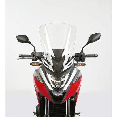The stock windscreen on the NC750X is what a rider might want for short trips or off-road riding, but if this motorcycle is to be used on the highway for distance riding as well, more protection is needed. Using the stock mounts and adding onto it with specially designed grommets and stand-offs, the VStream windshields are far more effective. 

The cutting-edge VStream’s aeroacoustic contour features a wider profile at the top of the windscreen, which pushes turbulent, noisy airflow to the side and away from the rider’s helmet. This extra width creates a quiet pocket of air, with significantly reduced helmet buffeting for a calmer and quieter ride compared to the stock screen.  

VStream windscreens are made from tough 3.0mm Quantum hardcoated polycarbonate. Our state-of-the-art manufacturing techniques combined with this high-quality material provide these windscreens’ outstanding clarity and strength characteristics unmatched by any windscreen maker worldwide. They are 30X more scratch resistant and have 20X greater crack and impact resistance than other aftermarket windscreens on the market made from commonly used acrylic or "aircraft plastic".  