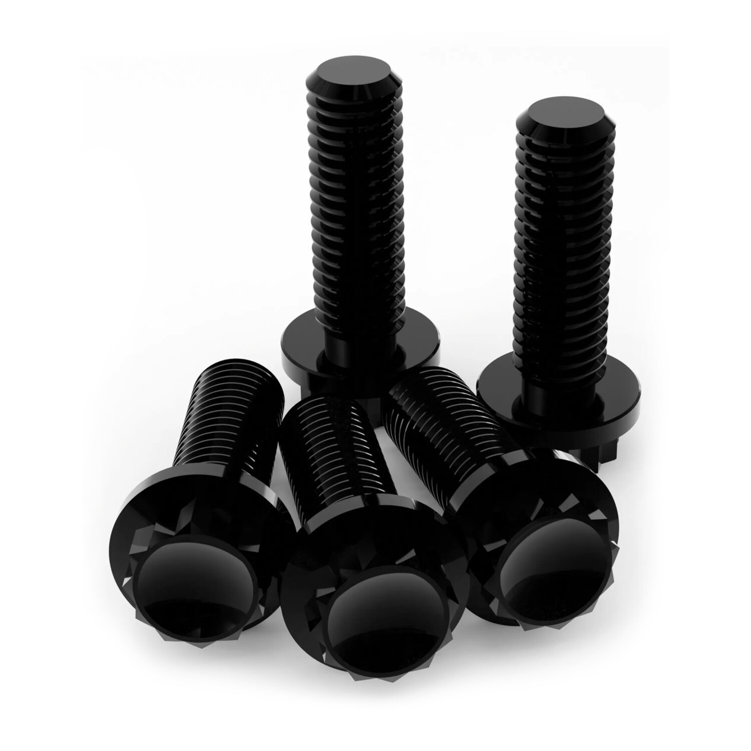 Kraus, Titanium 12-point brake rotor bolt kit. Front, Black