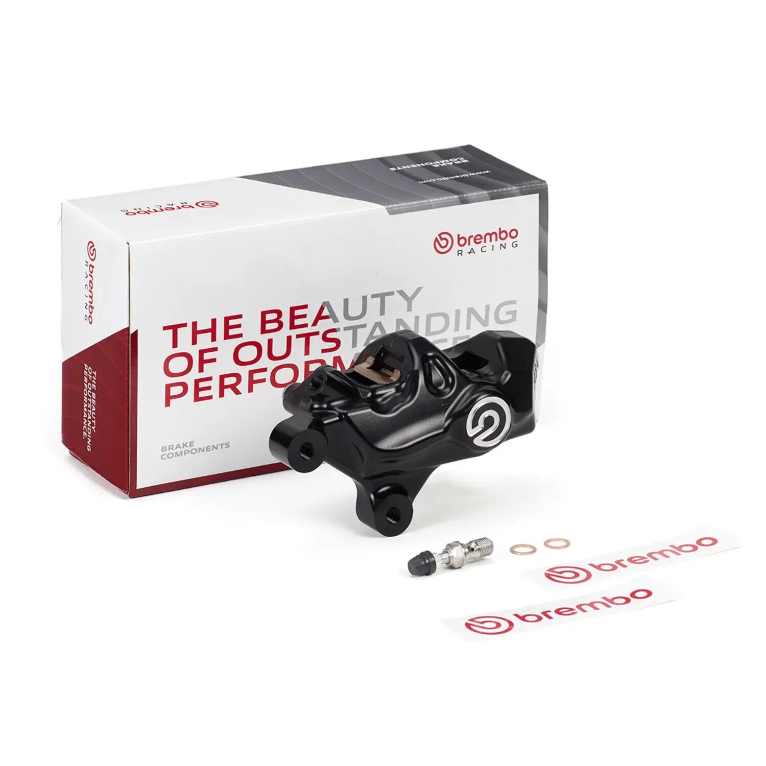 Brembo, 484 custom bolt-on caliper. Left front, Black, Black Anodized