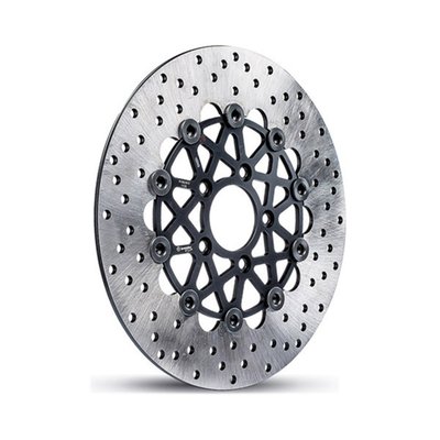 Custom Disc series. Includes 1 brake rotor for front single disc, left or right. 
5.5mm thick. 
Stainless steel floating disc that is attached with 10 bolts to a hard anodized aluminum carrier. 
Mount style B. 292mm (11.5") diameter x 56mm ID x 82.5mm (3.25") Bolt Circle Diameter x 8.5mm counter bored mount holes. 