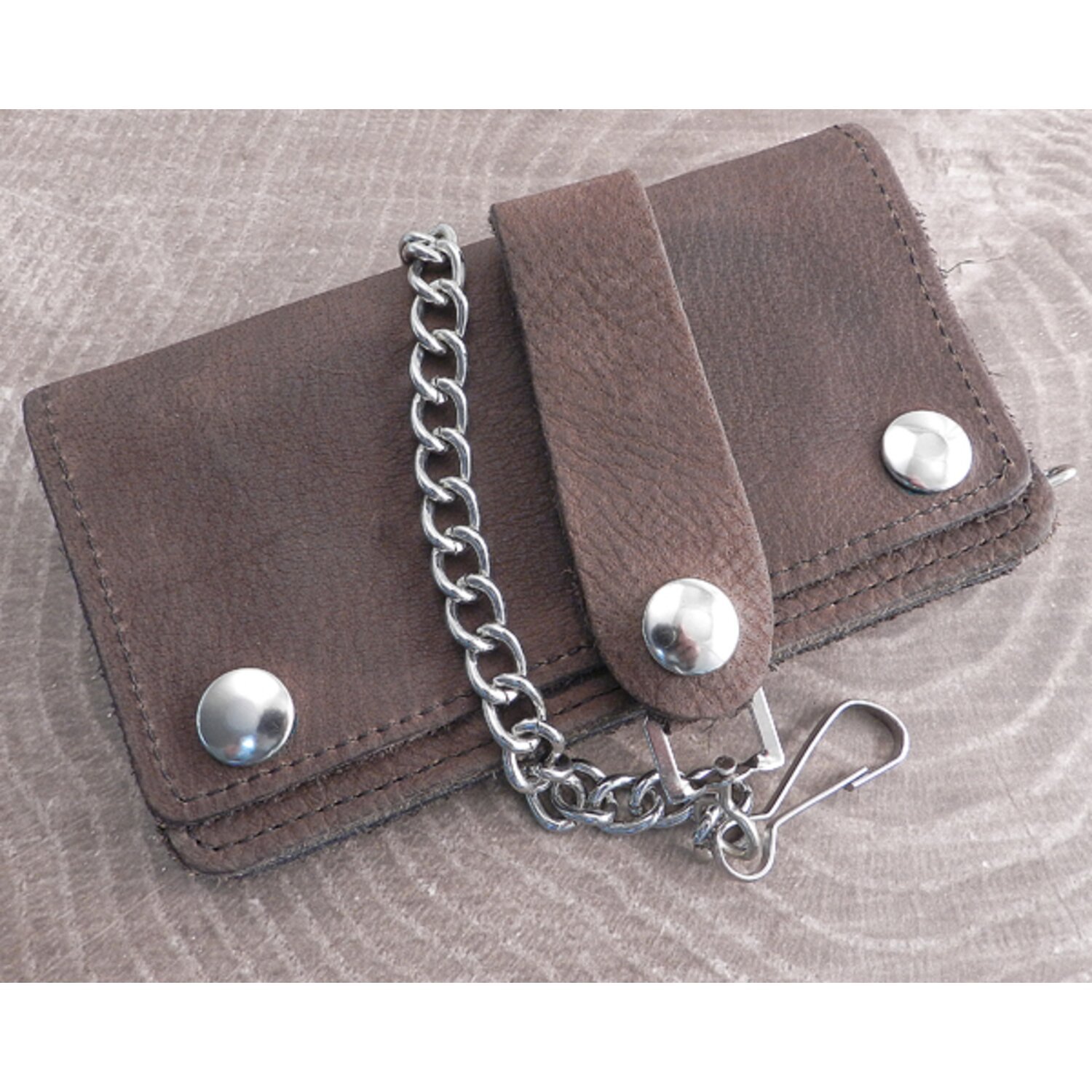 Amigaz Chain Wallet Brown Leather Soft 6"