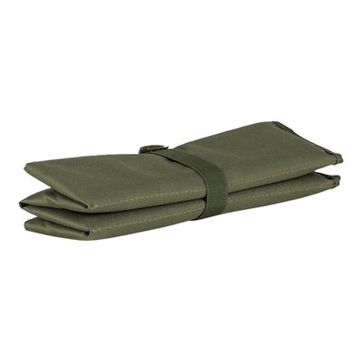 Foldable seat cushion from nylon with foam padding.