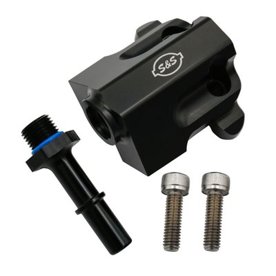 Direct replacement for the OEM plastic fuel rail, which is prone to fail due to cracking & leaking. This S&S aluminum fuel rail is a direct replacement bolt-on upgrade manufactured from black anodized premium 6061 aluminum. Designed to improve reliability, built to last and the larger fuel capacity / flow does a better job in dampen fuel pulses. This results in smoother engine operation, improved performance and optimized fuel delivery for maximum power output for when push comes to shove. 
OEM replacement reference 27400019 (will not fit 23-up models with 27400071 fuel rail). 
- Direct no hassle bolt-on replacement 
- Premium 6061 aluminum 
- Black anodized 
- No more leaks 
- Improved reliability 
- 44% larger capacity for improved fuel damping and flow 
- Built to last 