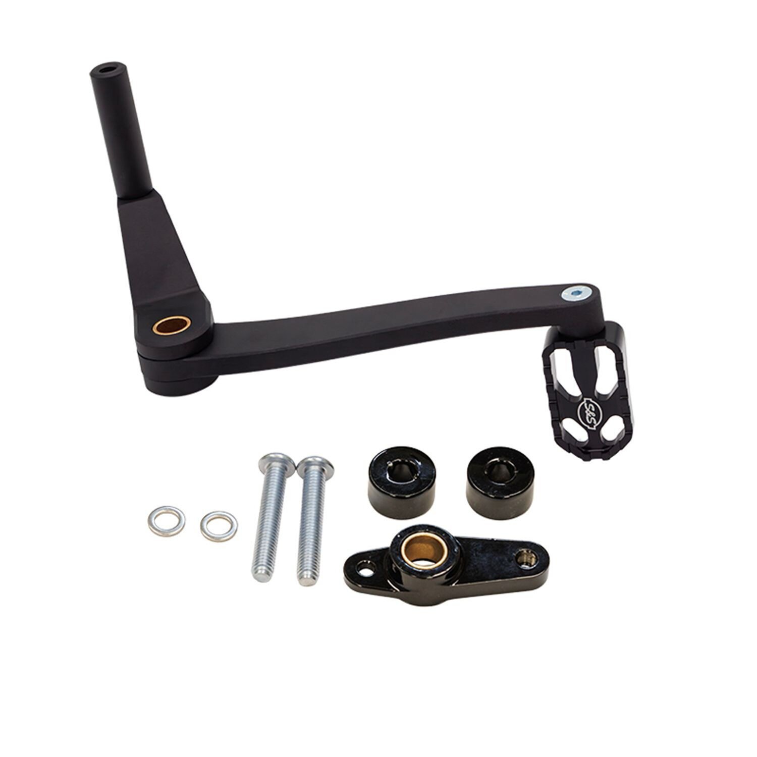 S&S, M8 mid-mount brake pedal, Black, Matte