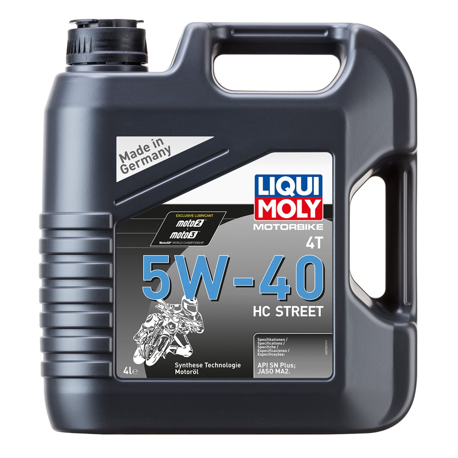 Liqui Moly, 4T 5W-40 HC Street motor oil. Synthetic. 4 liter