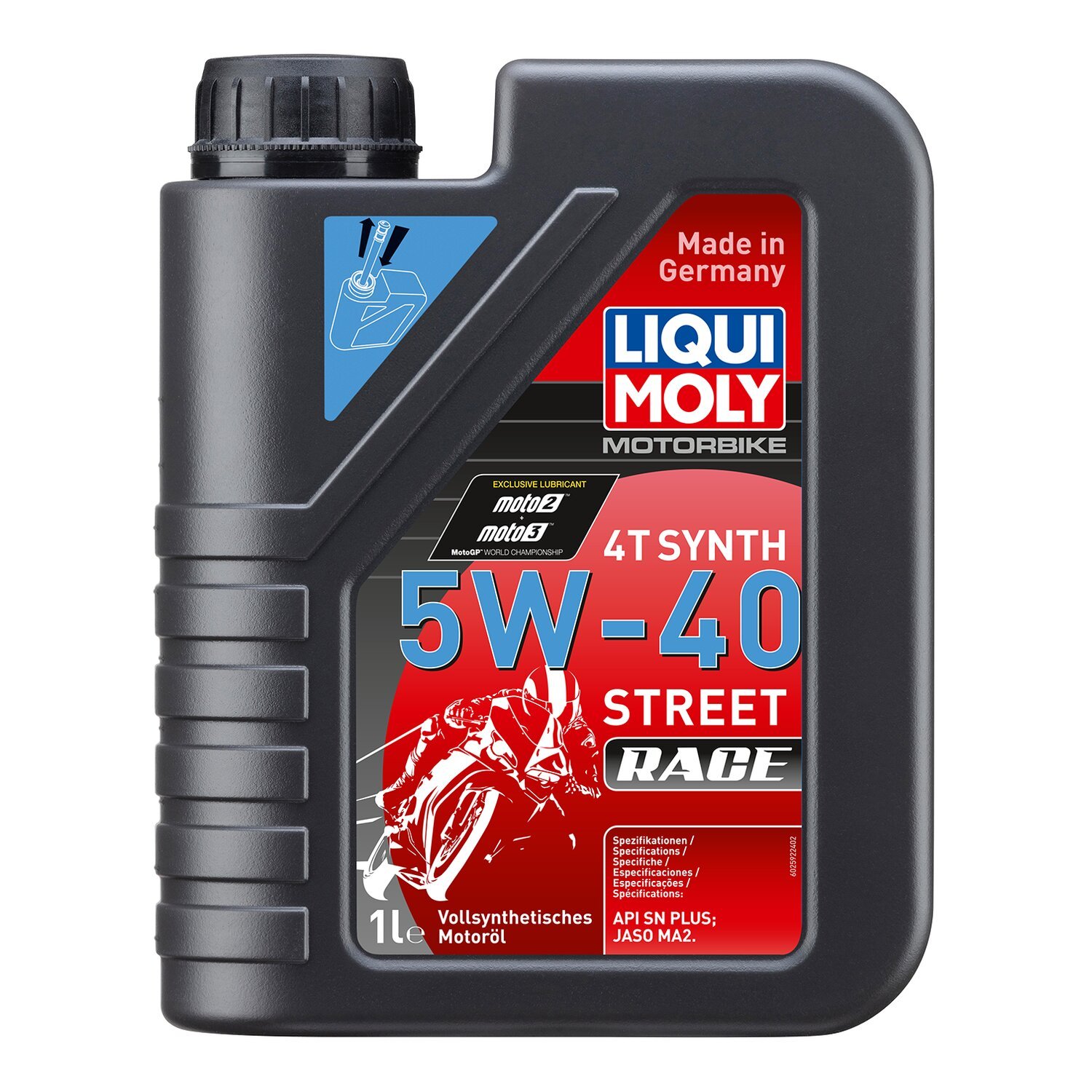 Liqui Moly, 4T Synthetic 5W-40 Street Race motor oil. 1L