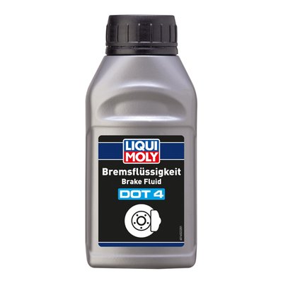 Language label D. 
Synthetic brake fluid based on glycol ethers, alkyl polyglycols and glycol ether esters. The fluid contains inhibitors that prevent corrosion of metal brake parts and reduce oxidation at high temperatures. This means that acidic breakdown products cannot accumulate. The brake fluid has a high wet and dry boiling point, which guarantees safe braking even with considerable moisture absorption during longer use. Special flushing agents contribute to protection against steam bubble formation. Specifications & approvals: FMVSS 116 DOT 3 • FMVSS 116 DOT 4 • ISO 4925 Class 3 • ISO 4925 Class 4 • SAE J 1703 • SAE J 1704. 
Note: Brake fluid is hygroscopic (attracts water) and must be kept in sealed containers. 
- Suitable for use in ABS brake systems 
- Can be used with all conventional brake fluid bleeding devices 
- Can be mixed with other synthetic brake fluids 
- ERBP > 260 °C ISO 4925.6.1 
- ERBP, wet > 155 °C ISO 4925.6.1 