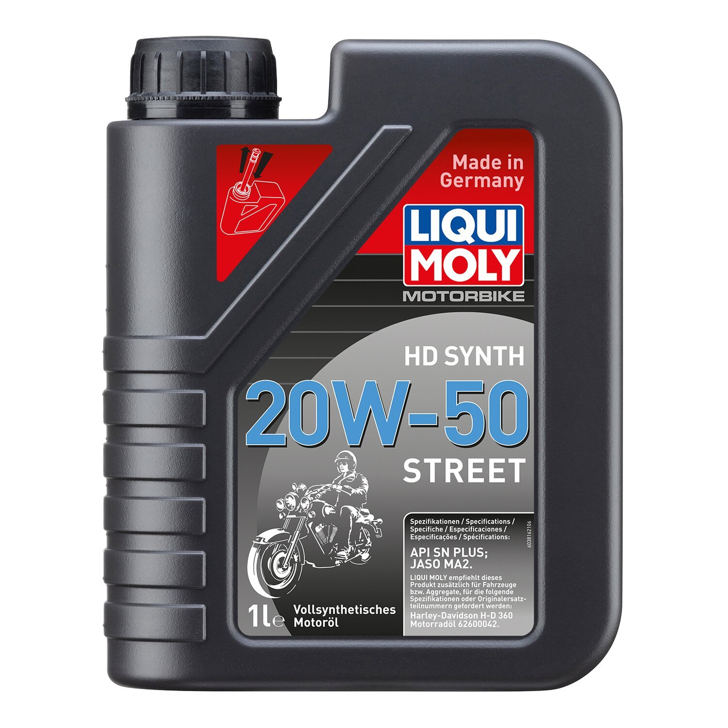 Liqui Moly, HD synthetic 20W-50 Street motor oil. 1 liter