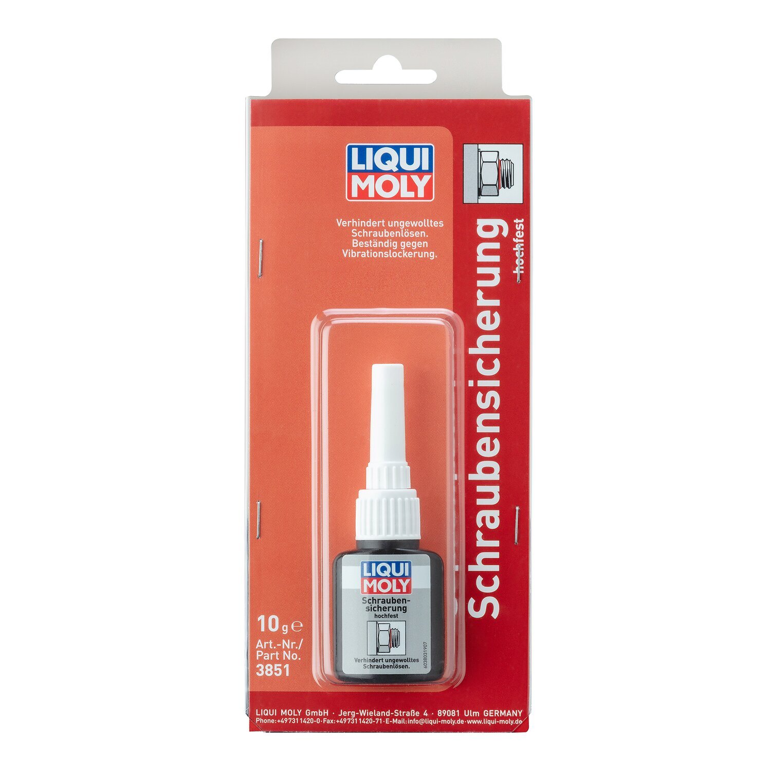 Liqui Moly, thread locker. High strength. 10 gram blister