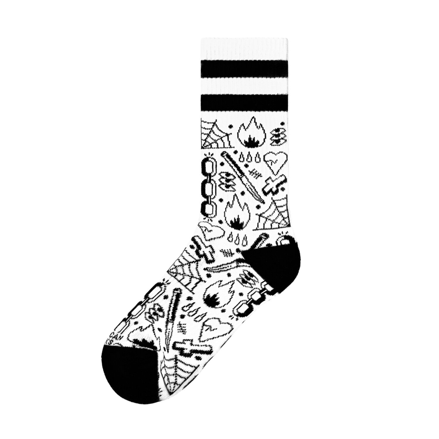 American Socks Broken Chain Mid High socks, White, One size fits most