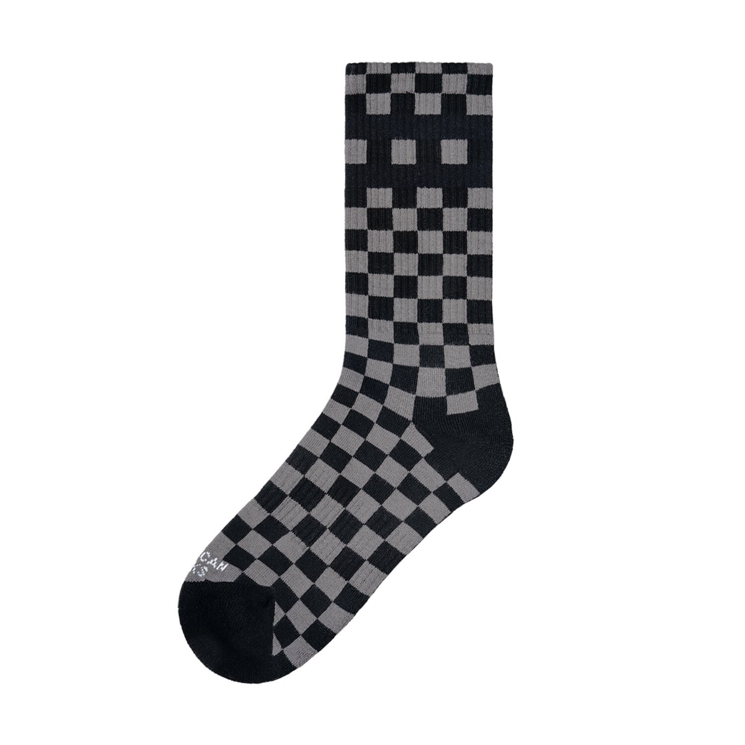 American Socks Checkerboard Mid High classic socks, Gray, One size fits most