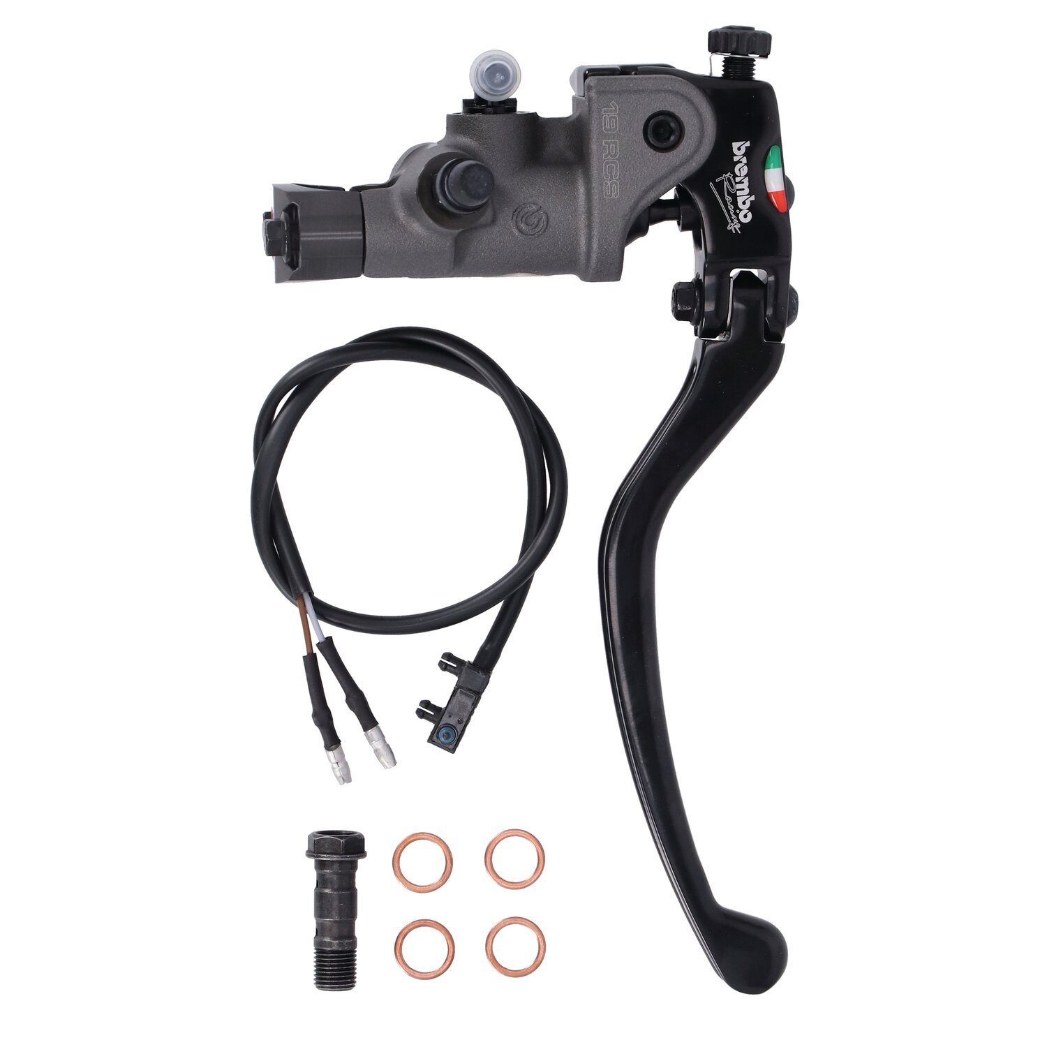 Brembo, 19 RCS radial handlebar master cylinder. Brake. DD, Black