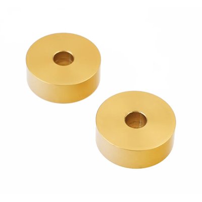Gold anodized 15mm thick aluminum end cap spacers which are designed to install behind the engraved 998020 Cult-Werk end caps on Cult-Werk 'Clubstyle' crash bars. Perfect to further detail style your Cult-Werk crash bar. 15mm long.