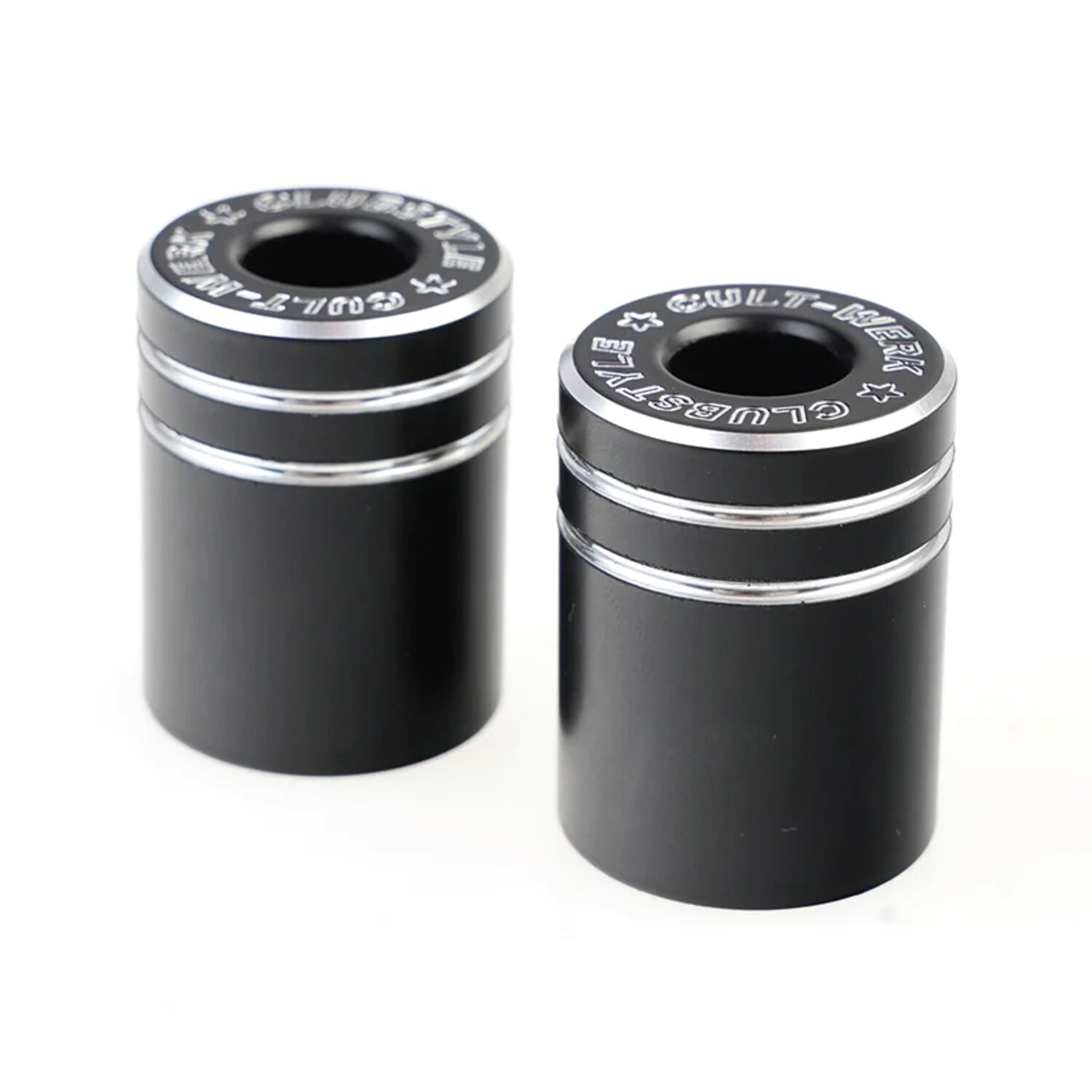 Cult-Werk, V2 end caps for 'Clubstyle' crash bar, Black, Contrast Cut