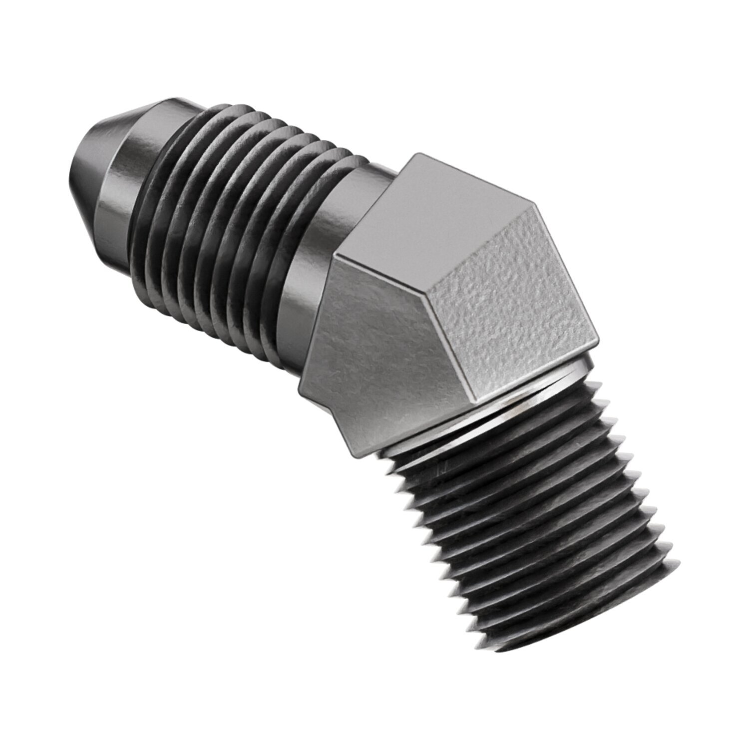 Goodridge, 1/8" NPT to AN3 45 degree male adapter, Polished