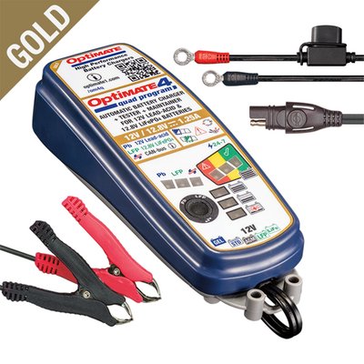 9-step 12V / 12.8V 1.25A sealed battery saving charger & maintainer for AGM, GEL & STD 12V and works with 12.8V Li-Ion made batteries with LiFe & LFP technology. 
Note: Quad program – select program 1 or 3 to charge battery direct or through a live (hot) 12V socket, or program 2 or 4 to charge through BMW CAN-bus controlled 12V socket. Will require optional cable accessory to connect to socket. 
- Fully automatic and safe charger / trickle charger for 24-7 use 
- BMW CAN-bus compatible, automatic activation  
- Smart desulphation from 0.5V, for Pb (conventional lead acid) batteries 
- Low voltage recovery & BMS reset, for LFP battery 
- Tests battery state of health 
- Energy saving technology 
- Stand-by power less than 0.5W 
- Efficient 24-7 battery maintenance 
- Weatherproof 
- Rated for use down to -40°C / -40°F 
- No risk of overcharging 
- Sparks suppressed 
- Safe for vehicle electronics 
- Safe for long-term battery maintenance 
- Automatic shut-down if short-circuited or battery disconnected 
- Includes weatherproof battery lead, battery clip set & hanging hook. 