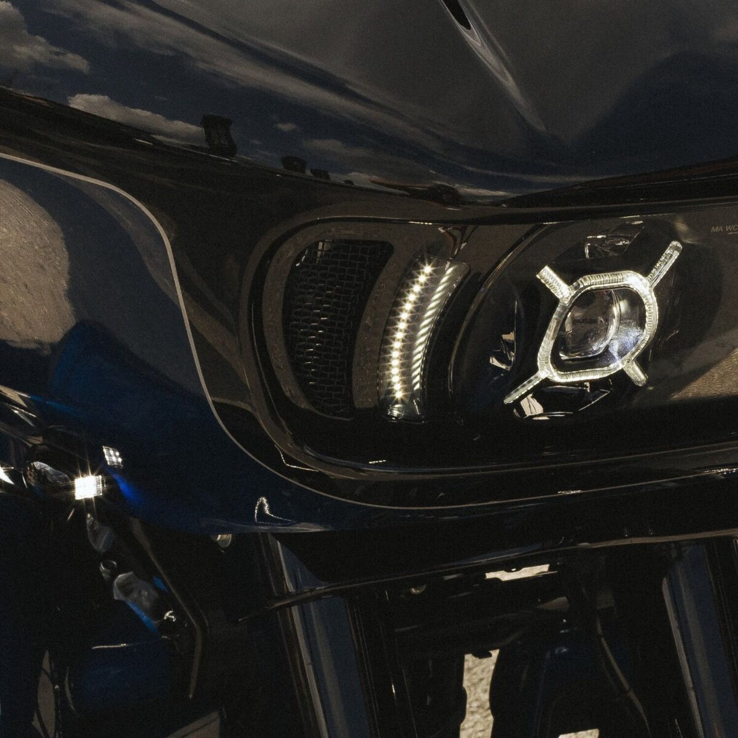 Custom Dynamics, V2 Road Glide LED Vents inserts, Black, Gloss