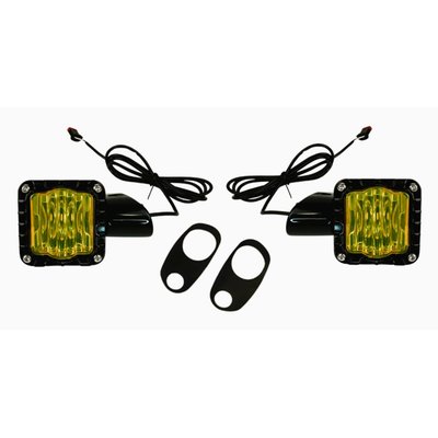 High performance LED front turn signal assembly to replace the OEM turn signal with an aggressive styled housing in a gloss black finish. SAE Selective Yellow faceted lens offers dual intensity yellow running light and full contrast DOT compliant yellow/amber turn signal flash. Units are equipped with plug and play JAE connector for quick and simple 100% plug and play installation. 
- Yellow turn signals 
- Yellow running lights 
- Yellow faceted lens 
- Front facing turn signal assembly to replace the OEM turn signals 
- High performance LED 
- Aggressive fin-styled housing 
- Decorative metal rivets complete the look with a rugged, industrial appeal 
- Gloss black finish 
- Amber Run, Amber Turn signal faceted lens offers dual intensity running light 
- Full contrast DOT compliant turn signal flasher 
- Plug and play JAE connector for quick and simple 100% plug and play installation 
- Housing dimensions: 2.08” (50mm) long x 2.08” (50mm) high x 1.78” (45mm) deep. 
Note: No ECE approval 