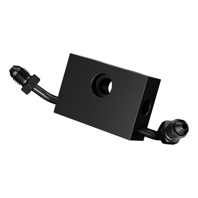 Front ABS manifold for FX/XL models 14-23 (dual disc). Black plated carbon steel.