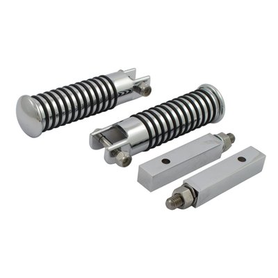 Sundance style O-ring foot pegs. Threaded for OEM swing arm mounting.
Great for use in many custom applications.