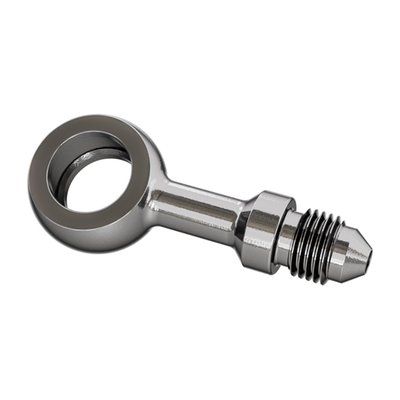 3/8-24 AN-3 threaded. High polished stainless steel.