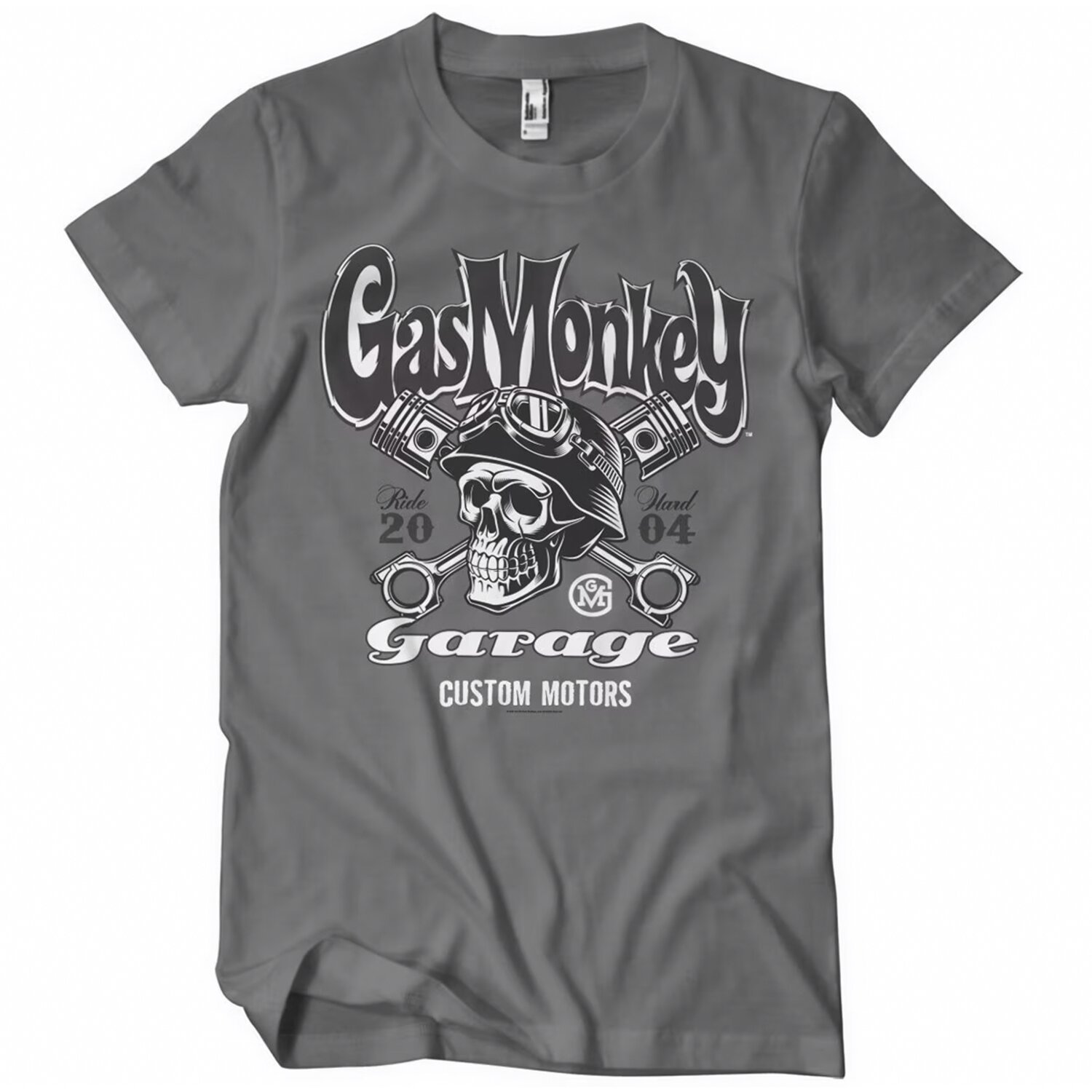S — GMG Custom motors skull t-shirt dark gray, S