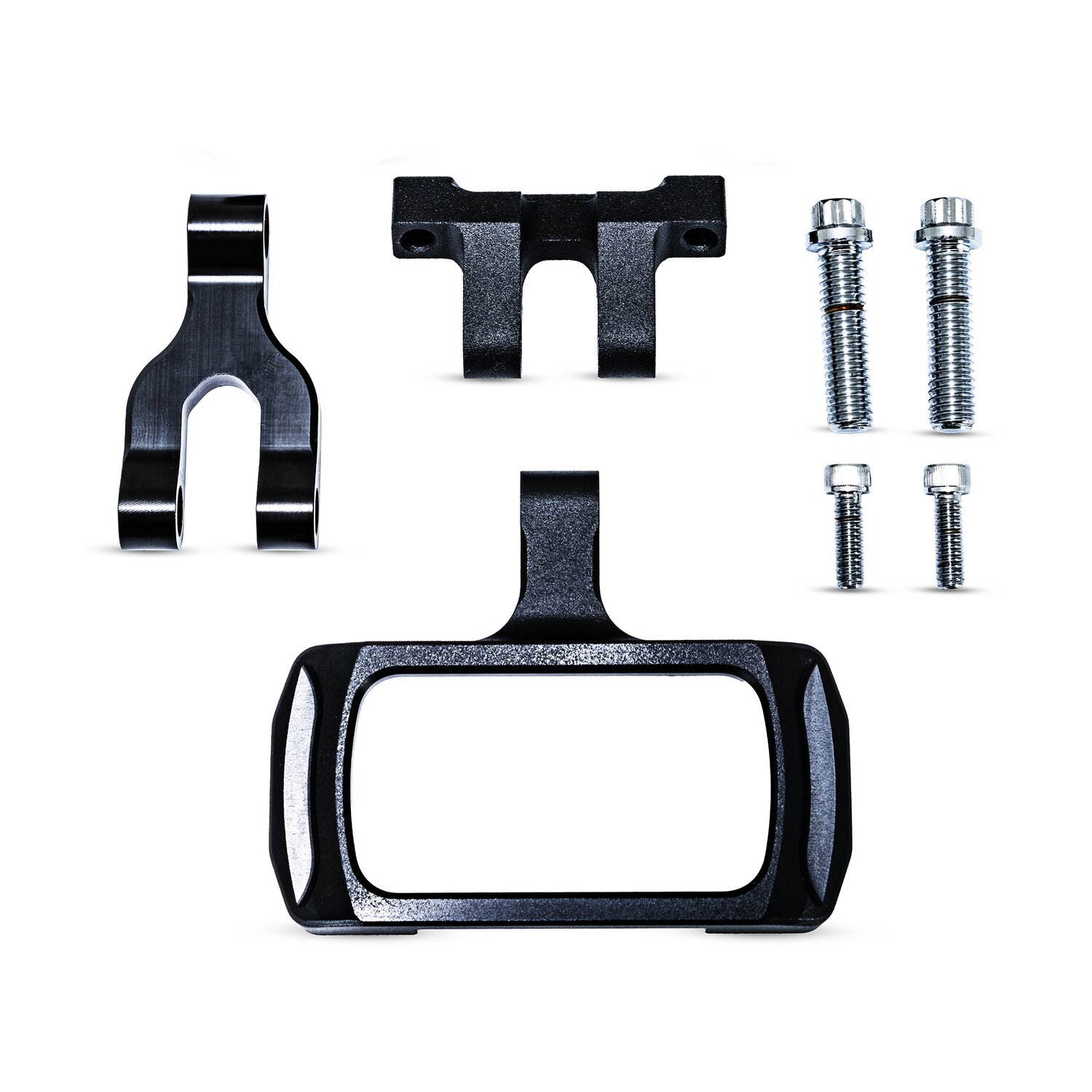 PM, rectangular gauge relocation for Phatbar and riser kit, Black, Wrinkle
